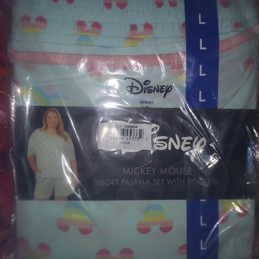 Disney pajama shorts set with pockets size large new - Picture 3 of 12